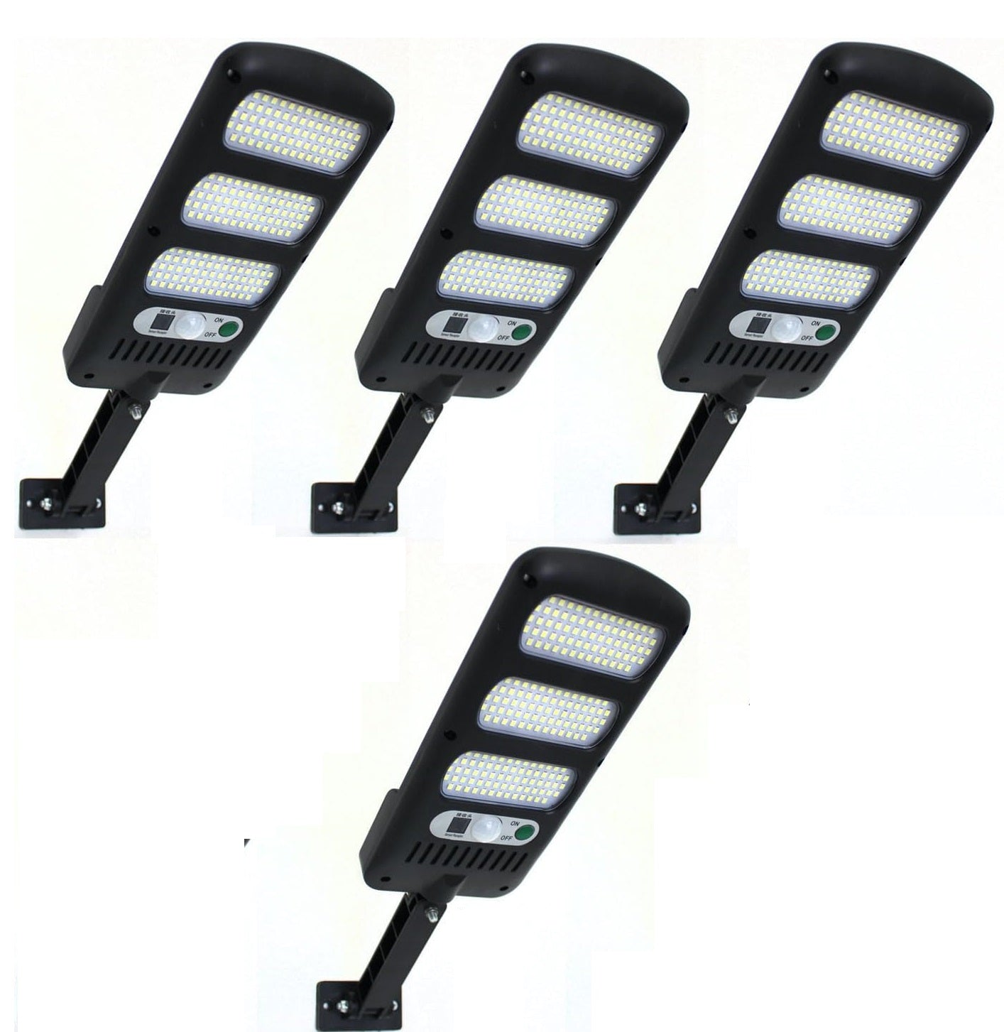 4X lampione stradale pannello solare fotovoltaico sensore di movimento 213 LED