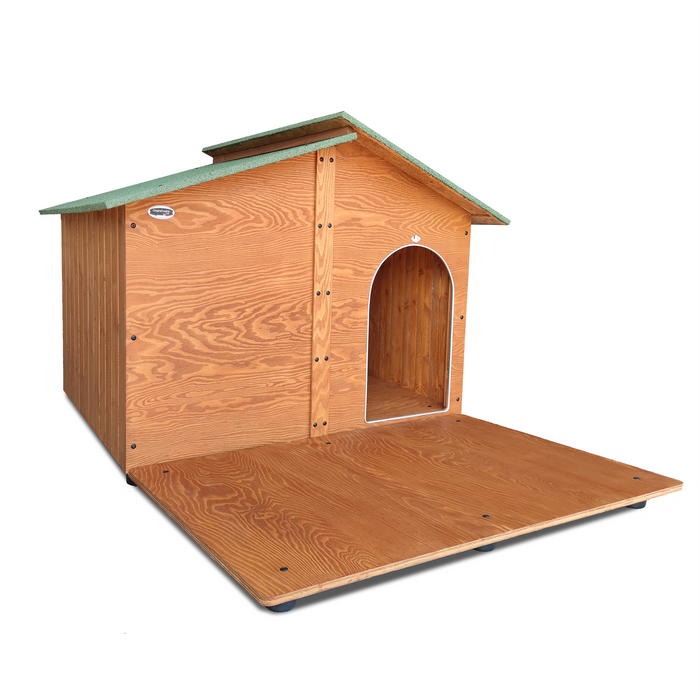 CUCCIA IN LEGNO DA ESTERNO MODELLO 4XL GIGANTE E DAVANZALE CON "TENDINA OMAGGIO" L. 150x P.190 x H.115