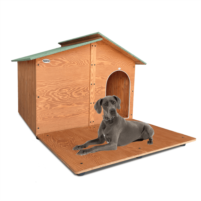 CUCCIA IN LEGNO DA ESTERNO MODELLO 4XL GIGANTE E DAVANZALE CON "TENDINA OMAGGIO" L. 150x P.190 x H.115