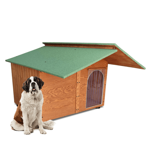 CUCCIA IN LEGNO DA ESTERNO MODELLO 4XL GIGANTE E PENSILINA CON "TENDINA OMAGGIO" L.150 x P.18' x H.115