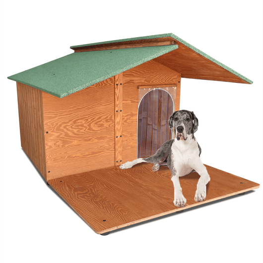 CUCCIA IN LEGNO DA ESTERNO MODELLO 4XL GIGANTE DAVANZALE E PENSILINA CON "TENDINA OMAGGIO" L.150 x P.190 x H.115