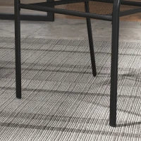 Set 2 Sedie da Giardino Impilabili Salvaspazio con Braccioli in Acciaio, Nero