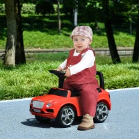 Macchina Cavalcabile a Spinta per Bambini 18-36 Mesi con Licenza Bentley Bentayga, Clacson e Musica, Rosso