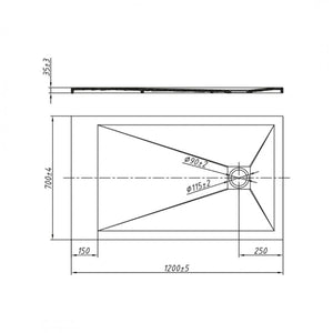 Piatto doccia mineral marmo resina bianco opaco liscio h3,5 cm *** finitura- bianco opaco, misure l120 x p70 x h3,5 c...