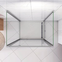 185cm Box Doccia a Tre Lati Porta Girevole Battente 70cm con Doppia Parete Fissa 70x70cm Vetro Temperato Trasparente 5 mm Profilo Cromo Lucido