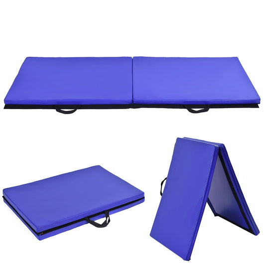 Tappetino yoga pieghevole Materassino ginnastica spessore multifunzionale e antiscivolo 180x60x4cm Blu-Tappetini ginnastica e yoga