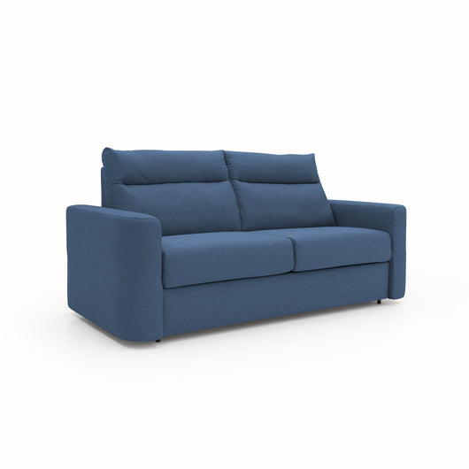 Cupido Divano letto con morbido schienale alto in tessuto impermeabile simil cotone T13 202 cm (mat. 140x197) blu