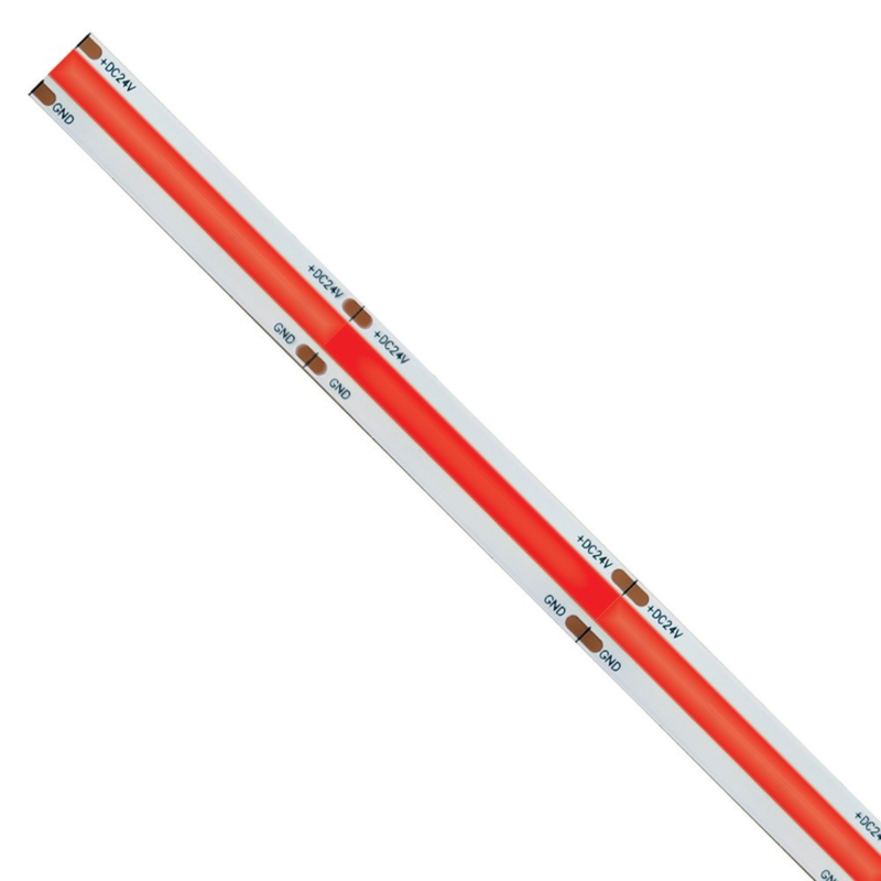 Striscia led COB monocolore da 15W/MT 24V - Bobina da 5m - Rosso
