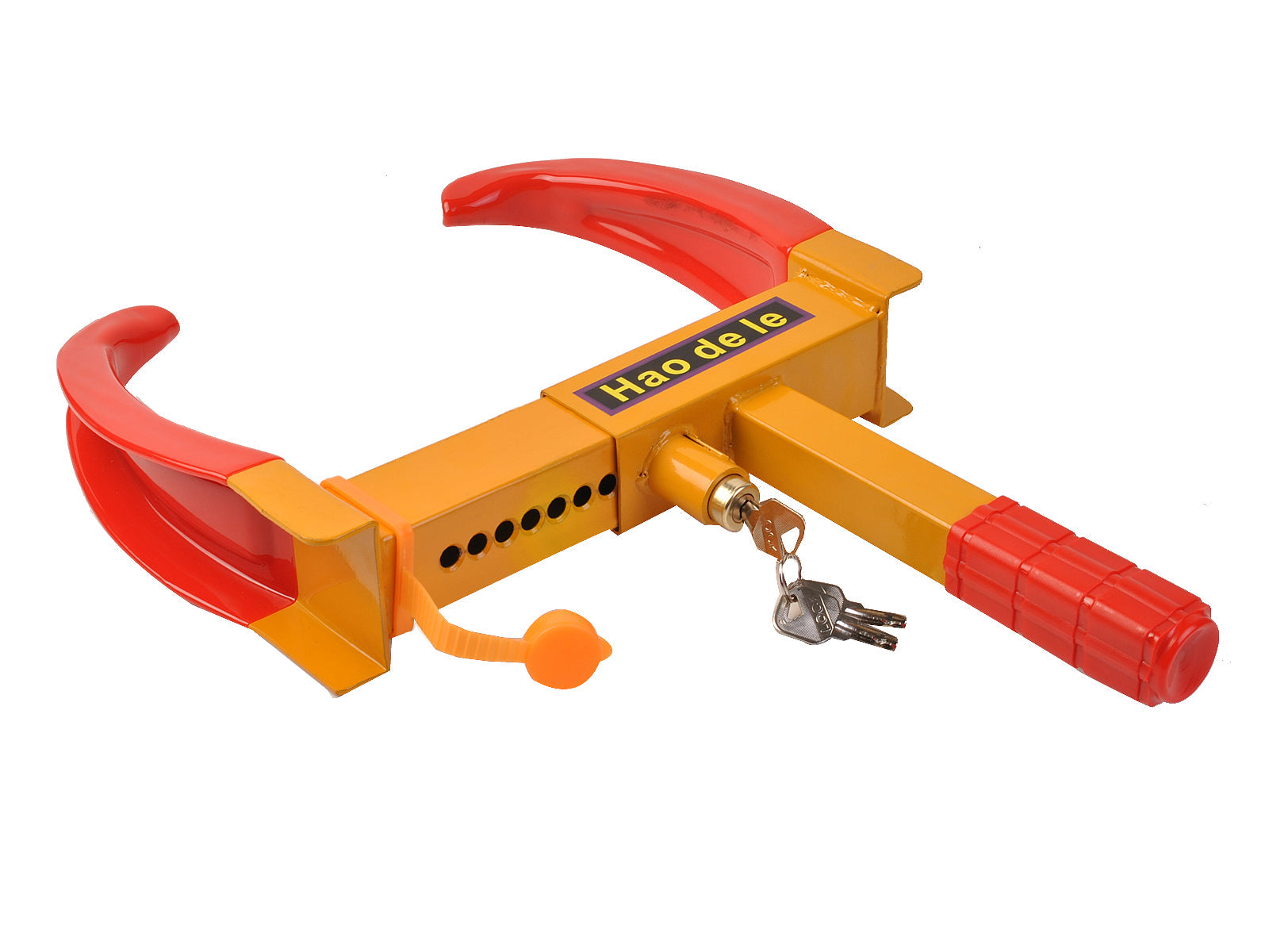 Blocca ruota per auto 240 x 485 cm sicurezza ottimale portatile e visibile stile moderno acciaio rosso 20_0020052