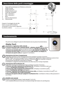 CFG ORBITAL 3D EV124 VENTILATORE PIANTANA ORBITALE 3 velocità oscillazione orbitale 3D timer funzione vento naturale display touch screen
