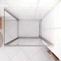 185cm Box Doccia Angolare Porta Girevole Battente con Parete Fissa 76x80cm in Vetro Temperato Trasparente 5 mm Profilo Cromo Lucido