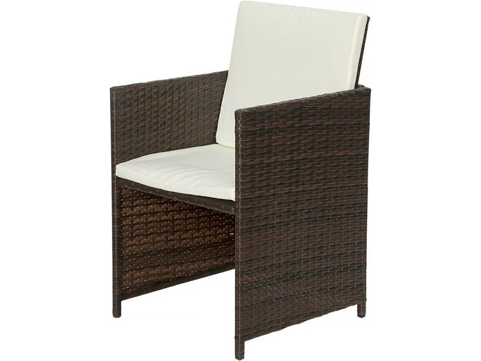 Habitat et Jardin Set da Giardino Resina Intrecciata Marrone 6 Posti Tavolo e Sedie