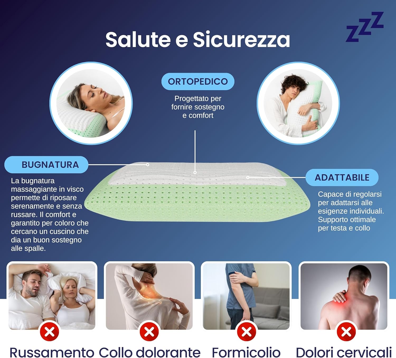 Coppia | Cuscino Anti Russamento bio Apollo - 72x42x12cm