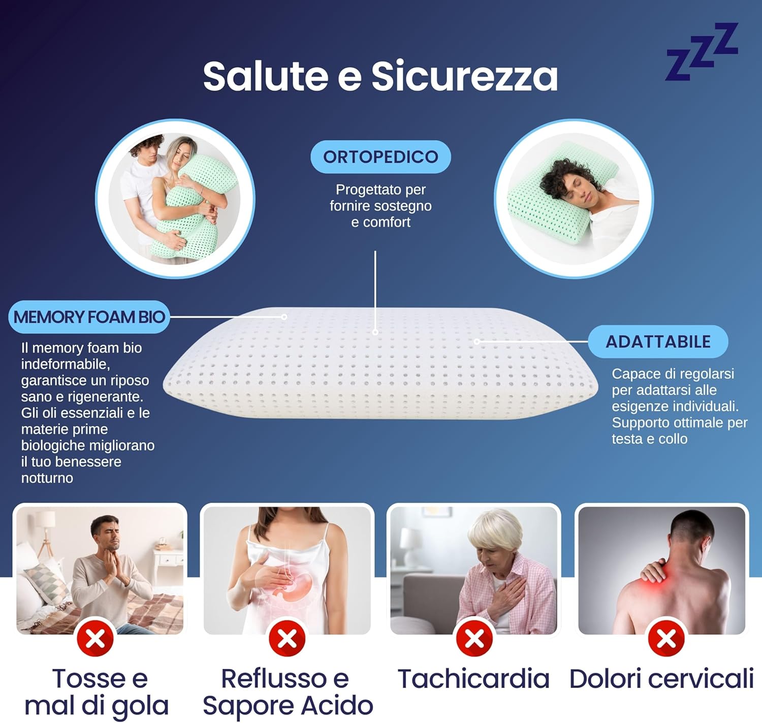 Coppia | Cuscino - AntiReflusso Bio - Compatto - Afrodite - 72x42x16cm
