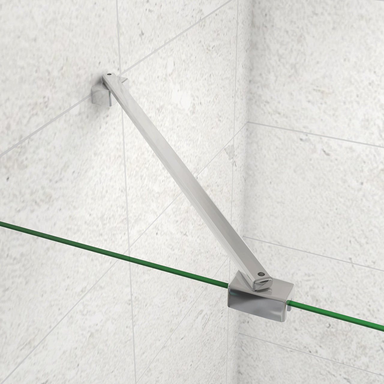 70x140 cm Sopravasca Parete Doccia Per Vasca Vetro Fisso Temperato 6 mm Trasparente Anticalcare con Barra Stabilizzatrice 45 cm Cromato Lucido