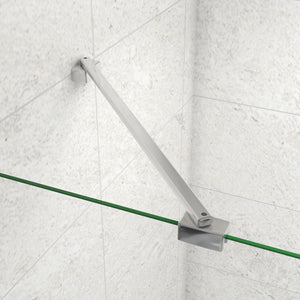 70x140 cm Sopravasca Parete Doccia Per Vasca Vetro Fisso Temperato 6 mm Trasparente Anticalcare con Barra Stabilizzatrice 45 cm Cromato Lucido
