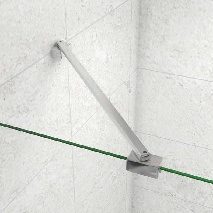 70x140 cm Sopravasca Parete Doccia Per Vasca Vetro Fisso Temperato 6 mm Trasparente Anticalcare con Barra Stabilizzatrice 45 cm Cromato Lucido