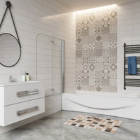 H.140 cm Sopravasca da Bagno da 120 cm Doccia Due Ante Pieghevoli a Libro Vetro Temperato 6 mm Anticalcare Telaio Cromato Lucido