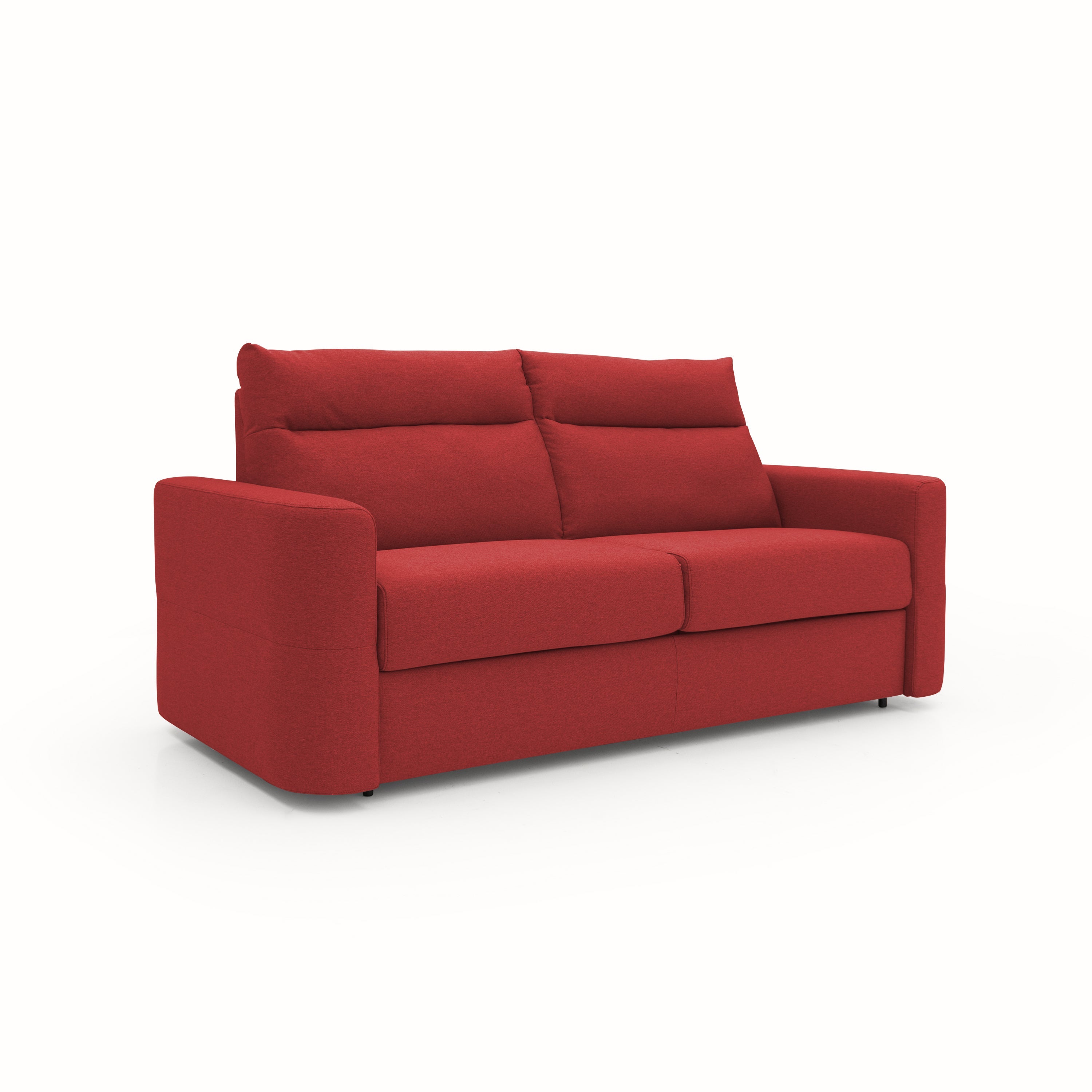 Cupido Divano letto con morbido schienale alto in tessuto impermeabile simil cotone T13 202 cm (mat. 140x197) rosso