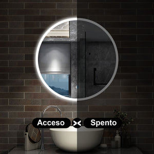 120 x 120 cm,AICA Specchio da Bagno LED con Luce, 3 Colori Regolabili,memoria, antiappannamento,CRI>90,autospegnimento