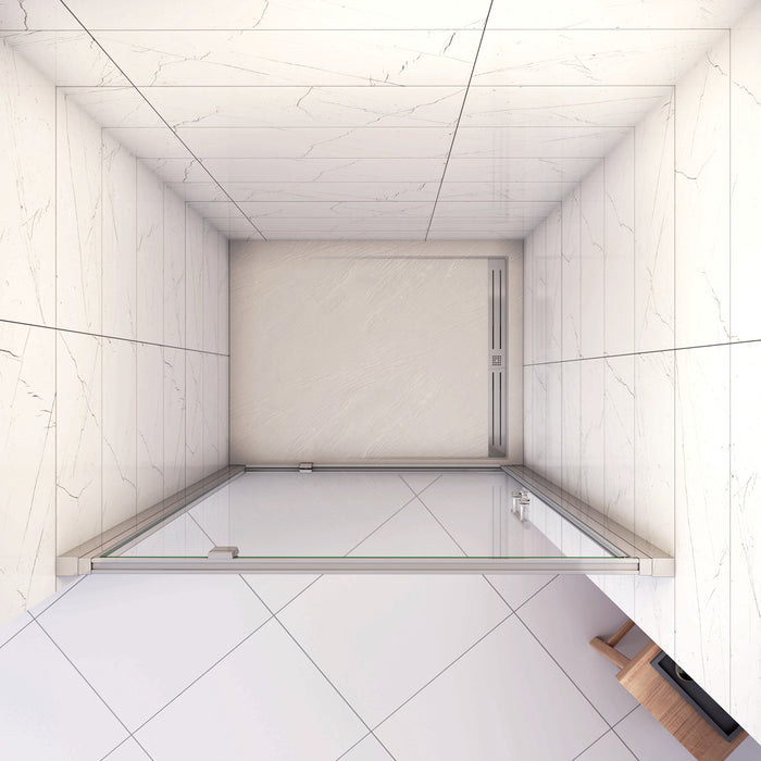 185 cm Box Doccia per Nicchia Porta Girevole Battente Vetro Temperato 5 mm Trasparente  Profili Cromati Lucidi Misura 90 cm