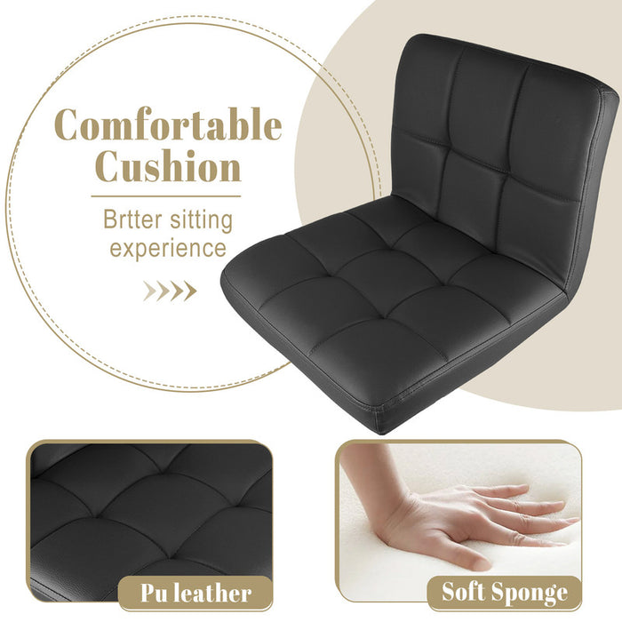 Sgabelli da bar set di 4 - RATTANTREE - con Schienale e Poggiapiedi - Nero