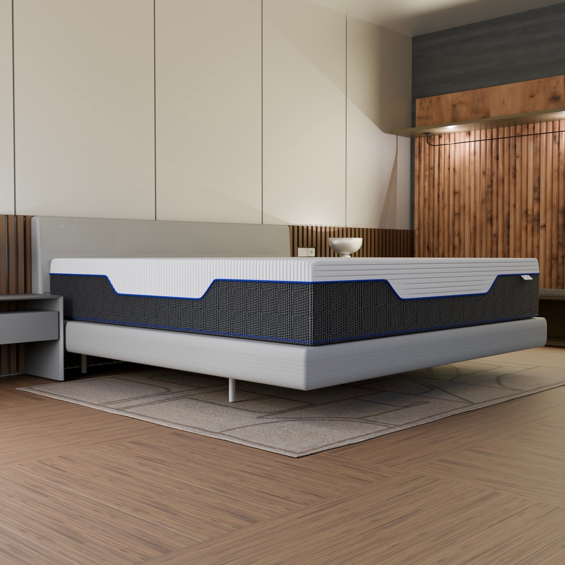 Materasso King Memory foam 180x200 a 1600 Molle Insacchettate Hybrid; memory foam; con 7 zone di comfort; ortopedico; "Pascià"