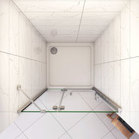 120x190 cm Porta Doccia Per Nicchia Apertura Battente in Vetro 8 mm Temperato Trasparente Anticalcare e Maniglione Porta Asciugamani Barra Stabilizzatrice