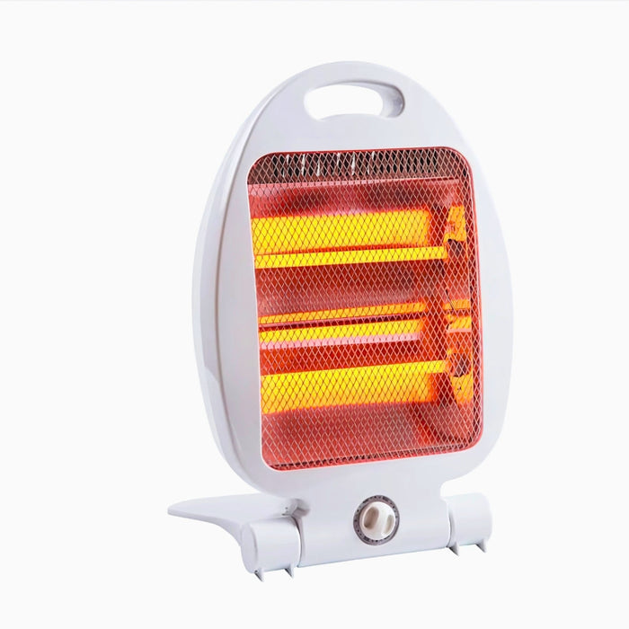 Stufa al Quarzo 800w Regolabile, Elettrica, 2 Elementi, Bianca,Manica per Trasporto Risparmio energetico garanzia 2 anni