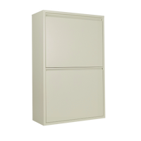 Pattumiera per Raccolta Differenziata EcoPatty, 4 Bidoni, BIANCO, Mobile metallo Salvaspazio, Interno/Esterno