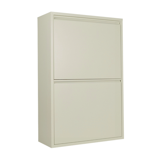 Pattumiera per Raccolta Differenziata EcoPatty, 4 Bidoni, BIANCO, Mobile metallo Salvaspazio, Interno/Esterno