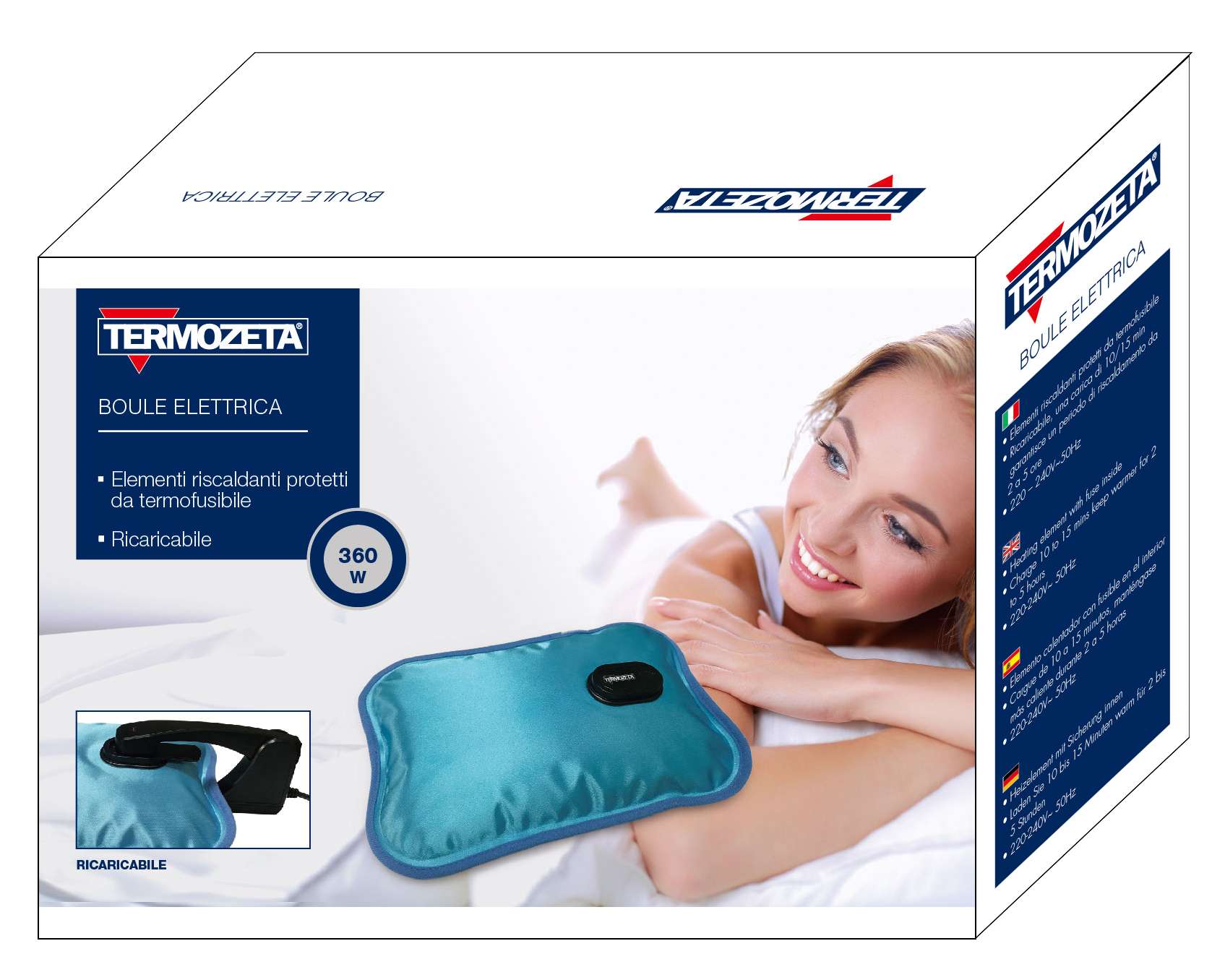 Borsa Acqua Calda Scaldamani Piedi Elettrica Scaldaletto Freddo TERMOZETA TZR44