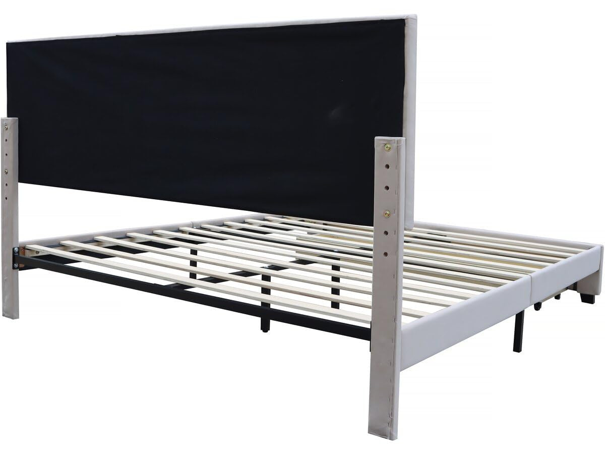 Letto Matrimoniale 140x190 Velluto Beige con Cassetto Habitat et Jardin