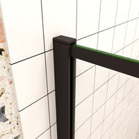 80x200cm Walk In Parete Per Doccia in Vetro Temperato 8mm Anticalcare con Bordo Nero Serigrafato Barra Stabilizzatrice da 70-120 cm