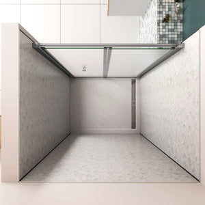 185 cm Box Doccia per Nicchia Porta a Soffietto 96 cm Vetro Temperato 5 mm Satinato Opaco Profilo Cromato Lucido