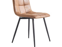 Set 2 Sedie Vintage in Tessuto Marrone per Sala da Pranzo Habitat et Jardin