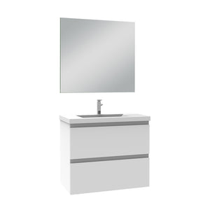 Mobile per bagno sospeso con lavabo da incasso 60 cm bianco