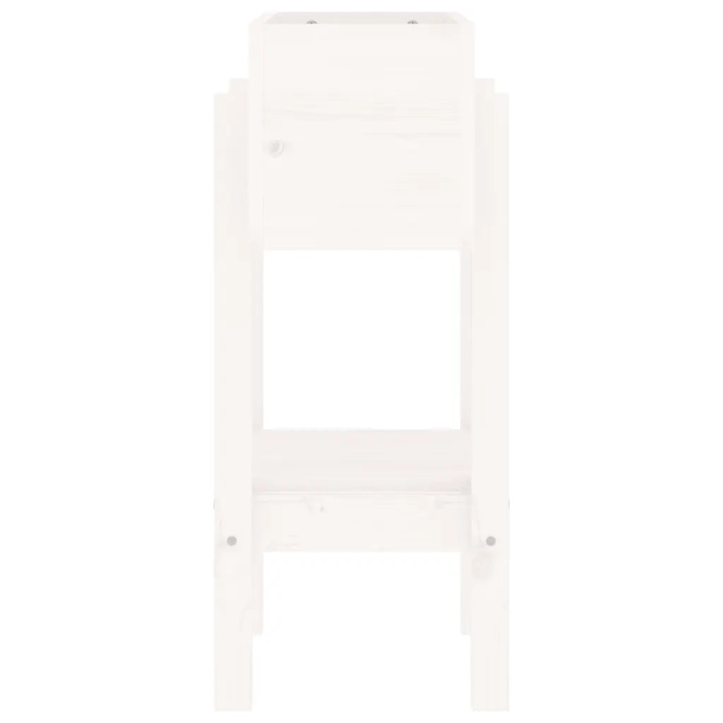 Fioriera da Giardino Bianca 62x30x69 cm Legno Massello di Pino 825234