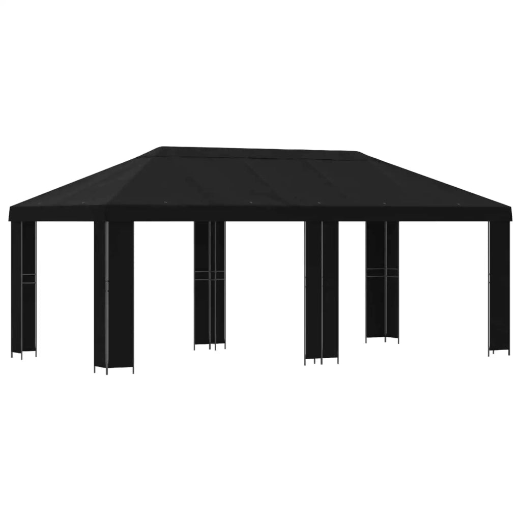 Gazebo da giardino 6 x 3 m Nero Poliestere e Acciaio 190 3376016