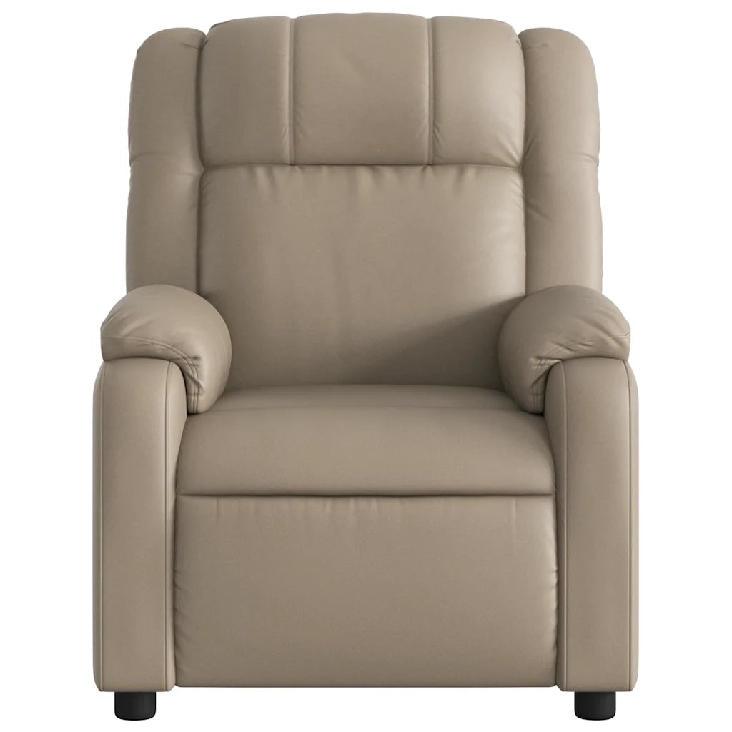 Divano Sedia-Poltrona Reclinabile Massaggio Elettrica Cappuccino Similpelle 354112