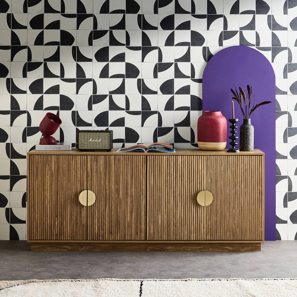 Credenza esotica a 4 ante, 180cm, albero di mango
