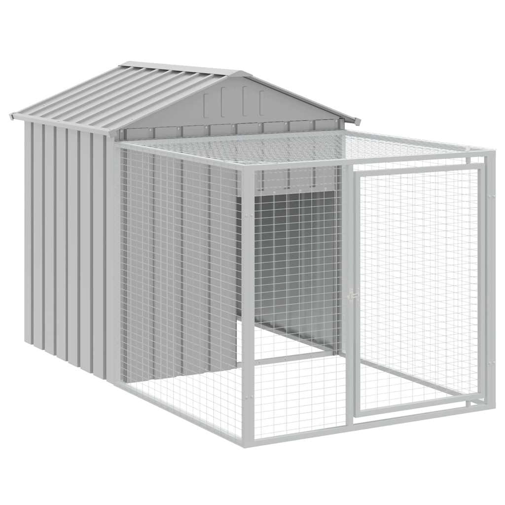 Pollaio/recinto con recinto chiaro 117 x 201 x 123 cm acciaio zincato grigio 02_0043958