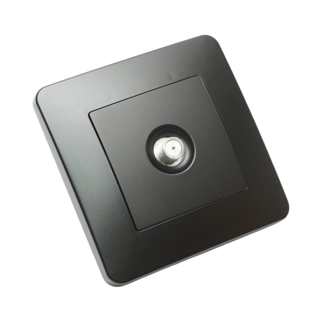 Presa TV da incasso tipo F nera PC 80x80mm