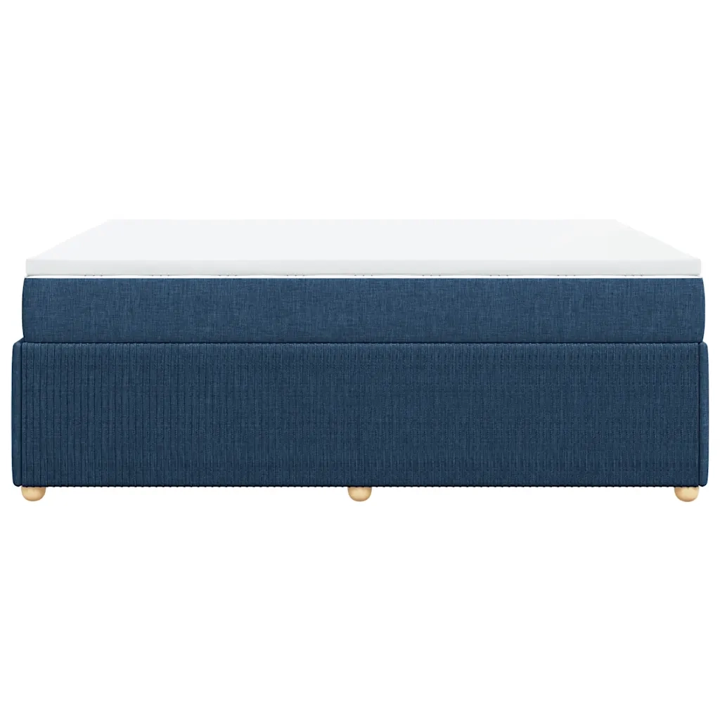 Giroletto a Molle con Materasso Blu 140x190 cm in Tessuto