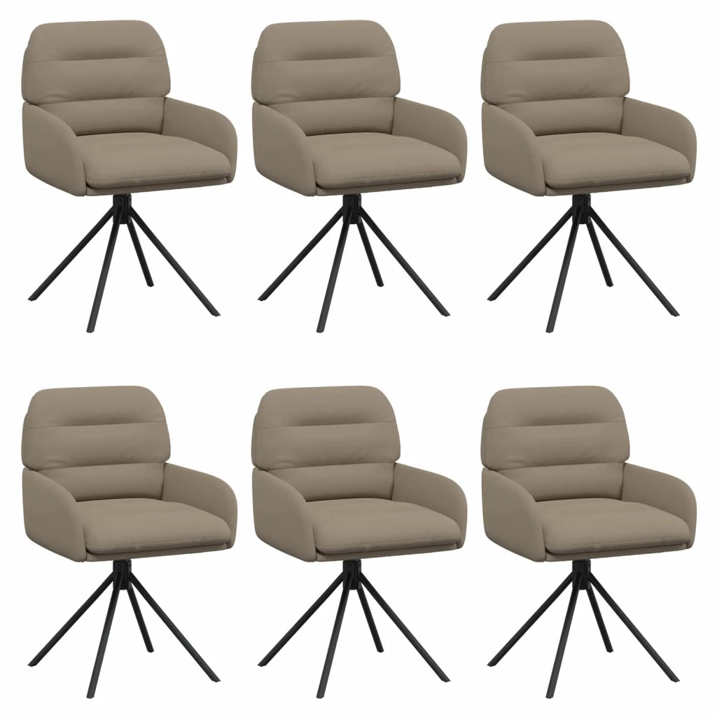 Sedie da pranzo girevoli 6 pcs Similpelle Cappuccino 3428269