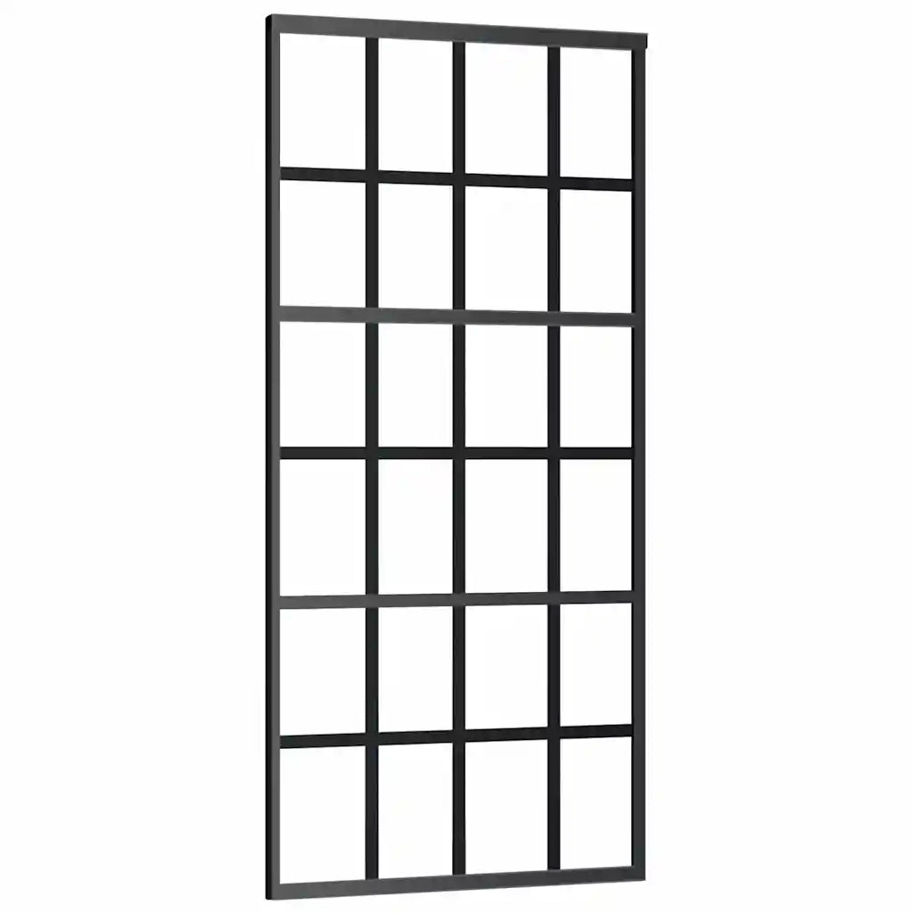 Porta Scorrevole con Ferramenta Nera 90x205 cm in Vetro ESG 3375854