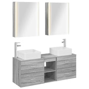 Set di mobili per il bagno 5 pcs Sonoma grigio 3406772
