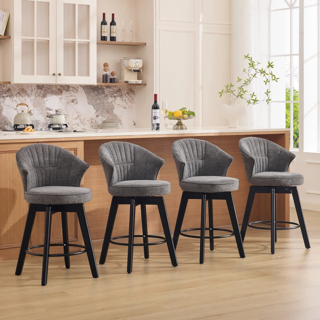 SGABELLO DA BAR girevole con schienale e poggiapiedi 51x52,5x92,5 cm grigio