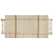 Tappeto juta beige 80 x 150 cm con nappe motivo geometrico intrecciato fatto a mano stile boho per soggiorno camera da letto
