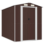 Casetta da giardino cabina ripostiglio capanno da esterno capanno per attrezzi robusta scura 192 x 274 x 223 cm acciaio zincato marrone 02_0022318